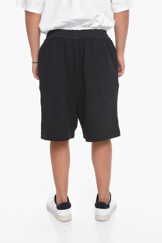 Y-3 YOHJI YAMAMOTO Shorts in Cotone Garzato a Tinta Unita
