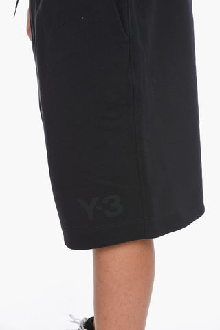 Y-3 YOHJI YAMAMOTO Shorts in Cotone Garzato a Tinta Unita