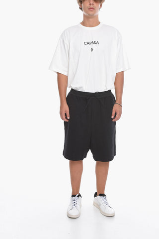 Y-3 YOHJI YAMAMOTO Shorts in Cotone Garzato a Tinta Unita