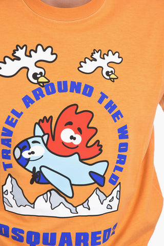 Printed Short Sleeved Crewneck T-Shirt