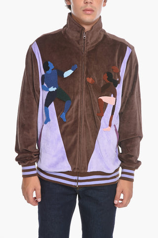 Two-Tone Velour Sweatshirt
