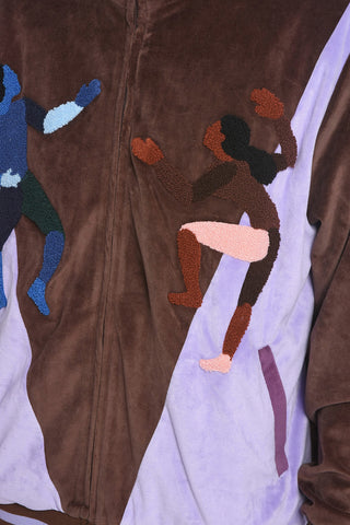 Two-Tone Velour Sweatshirt