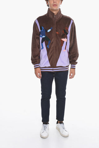 Two-Tone Velour Sweatshirt