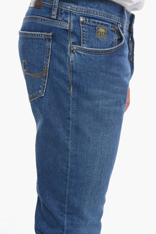 ID LUXURY DENIM Light-washed Regular-fitting Jeans with Visibile Stitchings 17cm