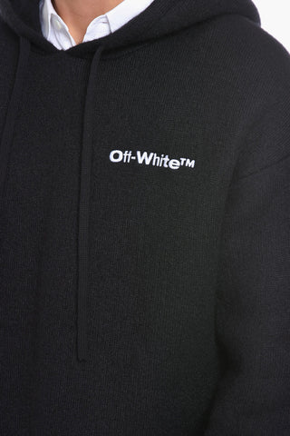 Wool-knitted Hoodie with Logo Embroidery