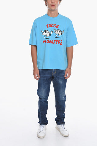 T-Shirt Giricollo A Maniche Corte Stampata