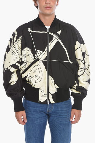 ASTROLOGY ZIp-up Padded Bomber with Zodiac Print