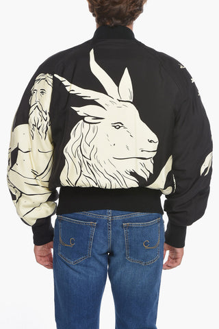 ASTROLOGY ZIp-up Padded Bomber with Zodiac Print