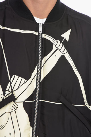 ASTROLOGY ZIp-up Padded Bomber with Zodiac Print