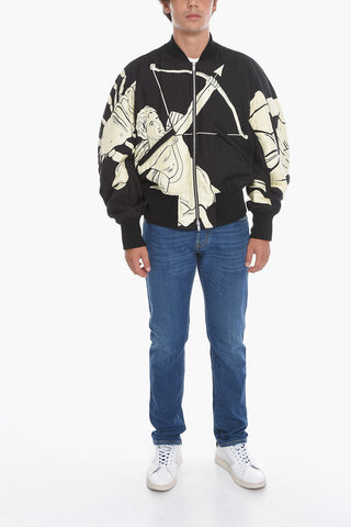 ASTROLOGY ZIp-up Padded Bomber with Zodiac Print