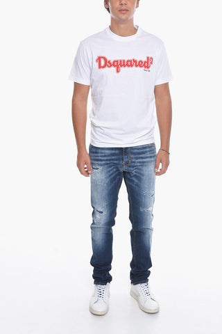 Crewneck Short Sleeved T-Shirt With Printed Logo