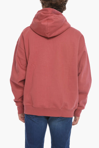 Fleeced-Cotton Hoodie With Zip Closure