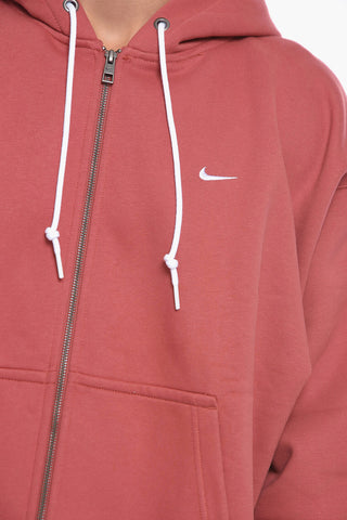 Fleeced-Cotton Hoodie With Zip Closure