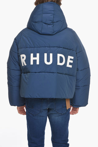 Giubbotto Bomber imbottito in Nylon con Stampa Logo