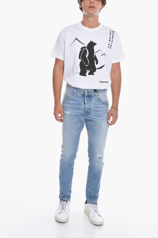 Distressed SKATER Denims with Stonewash Effect 16 cm