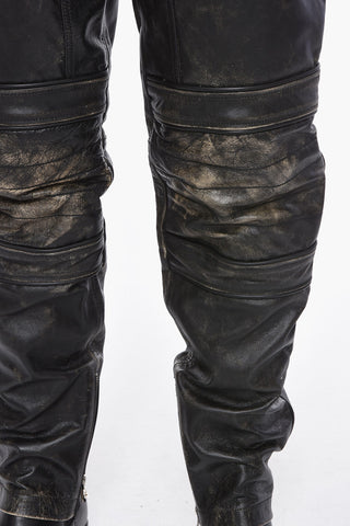 Cowhide Leather MARDEN Trousers with Vintage Effect