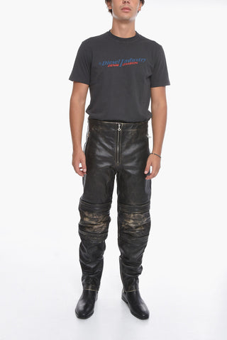 Cowhide Leather MARDEN Trousers with Vintage Effect