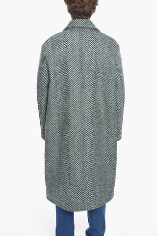 Cappotto in Lana DIAGONAL con Motivo a Righe