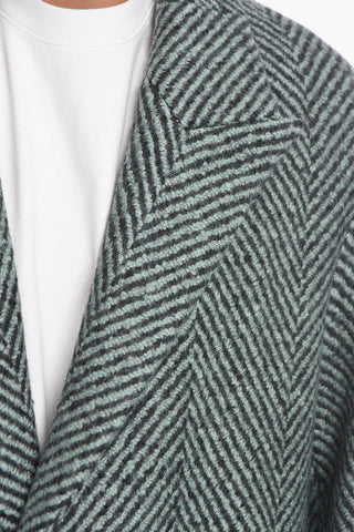Cappotto in Lana DIAGONAL con Motivo a Righe