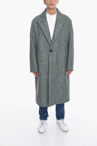 Cappotto in Lana DIAGONAL con Motivo a Righe