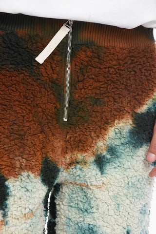 Shorts Teddy con Motivo Tie Dye e Zip Frontale