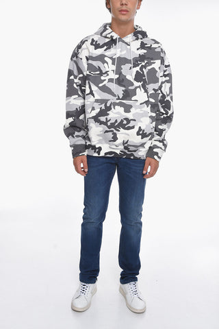 Felpa Hoodie Camouflage con Tasca a Toppa