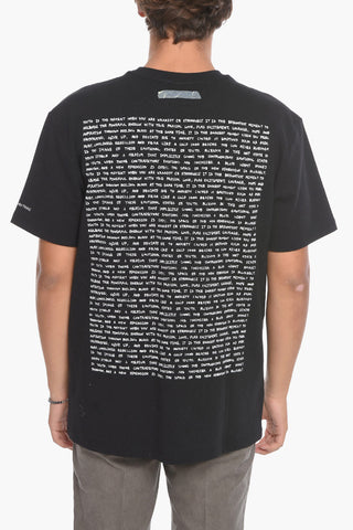 Cotton Crew-Neck T-shirt with Contrast Print