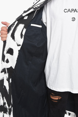Cotton-twill Hooded Trench with Monogram Print