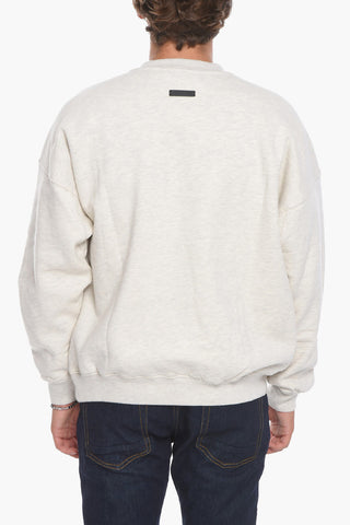 Crewneck Sweatshirt with Velour Letter
