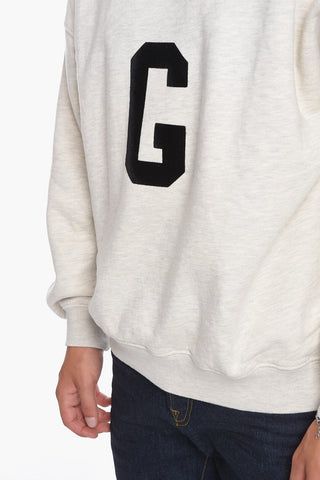 Crewneck Sweatshirt with Velour Letter
