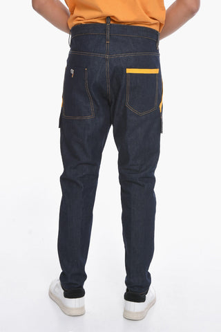 Eco-leather Detail Cargo Denims 16cm