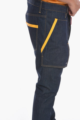 Eco-leather Detail Cargo Denims 16cm