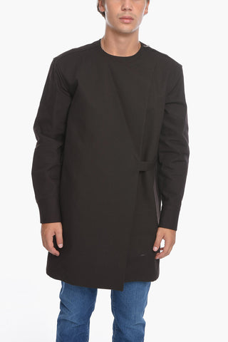 Blazer a Portafoglio con Rever in Pelle