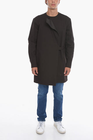 Blazer a Portafoglio con Rever in Pelle