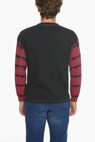 Acid Wash Effect Long Sleeve Crew-neck T-Shirt
