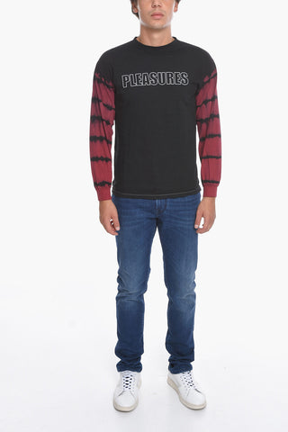 Acid Wash Effect Long Sleeve Crew-neck T-Shirt