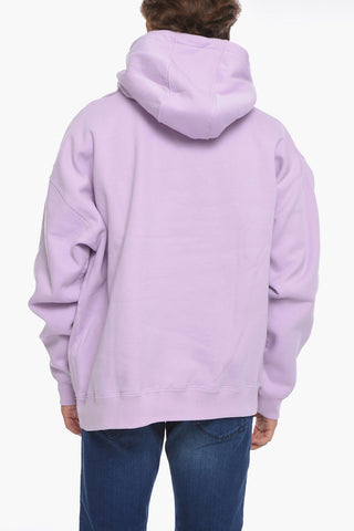 Felpa Hoodie in Tinta Unita con Interno Felpato