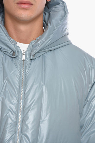 Piumino Puffer in Nylon con Cappuccio Removibile