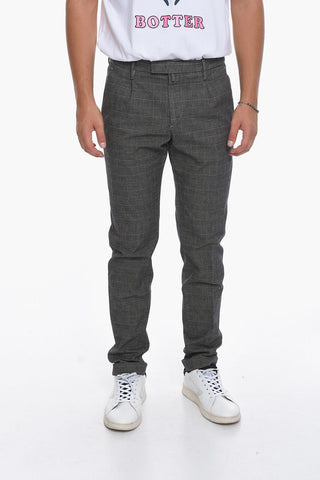 Districk Checked Single Pleat Casual Pants