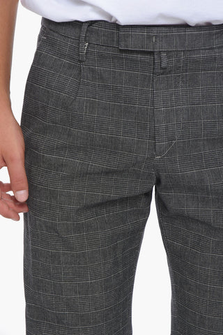 Districk Checked Single Pleat Casual Pants