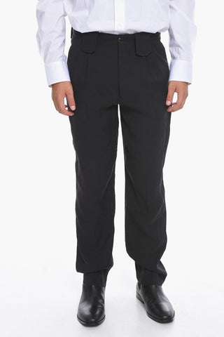Double-pleated Hight-waisted Pants with Oversized Belt Loops
