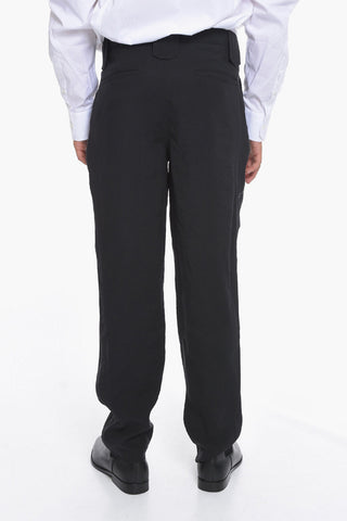 Double-pleated Hight-waisted Pants with Oversized Belt Loops