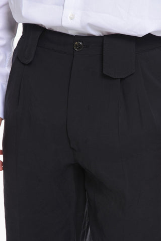 Double-pleated Hight-waisted Pants with Oversized Belt Loops