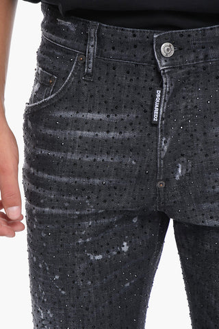 5 Pocket SKATER FIT Denims with Crystals All-Over 16cm
