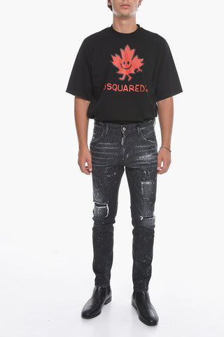 5 Pocket SKATER FIT Denims with Crystals All-Over 16cm