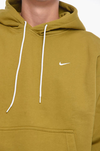 Fleeced-Cotton Hoodie With Patch Pocket