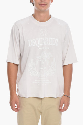 Printed Short Sleeved BEER Crewneck T-Shirt