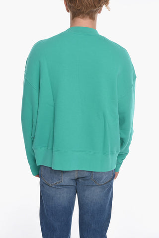 Cotton Crew-Neck Sweatshirt with Teddy
