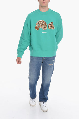 Cotton Crew-Neck Sweatshirt with Teddy