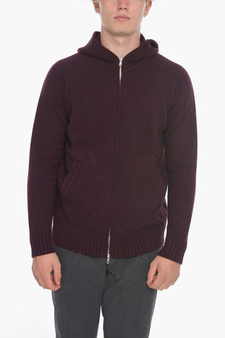 Wool-blend Hoodie Sweatshirt with Zipped Closure